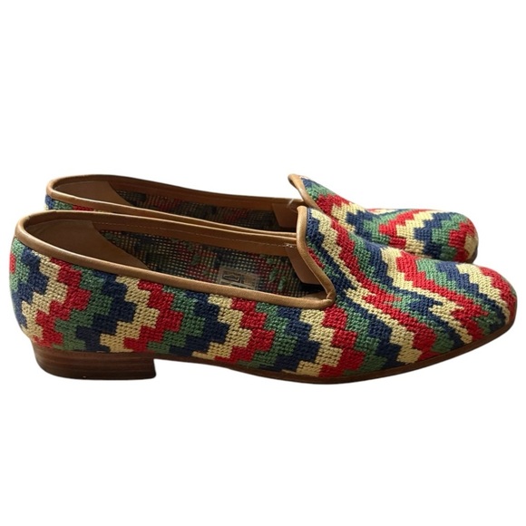 Stubbs & Wootton Limited Edition Loafers with Geometric Pattern Size 7.5 - Picture 1 of 8